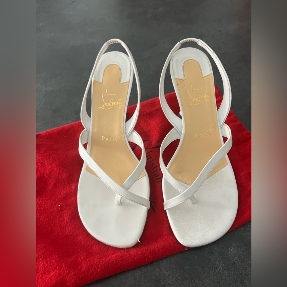 White Christian Louboutin Sandal
